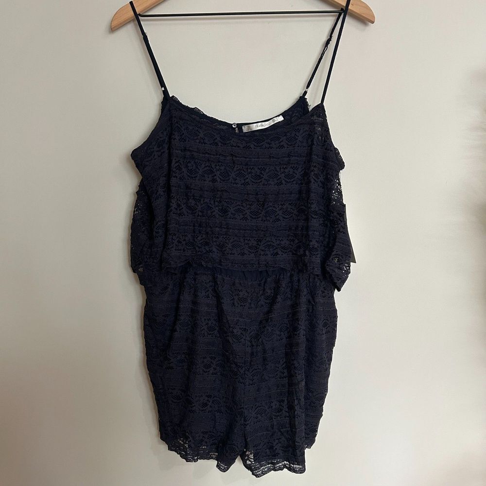 Zara Navy Lace Strappy Romper